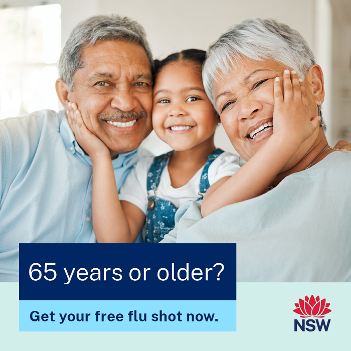 65 years or older? Get your free flu shot now