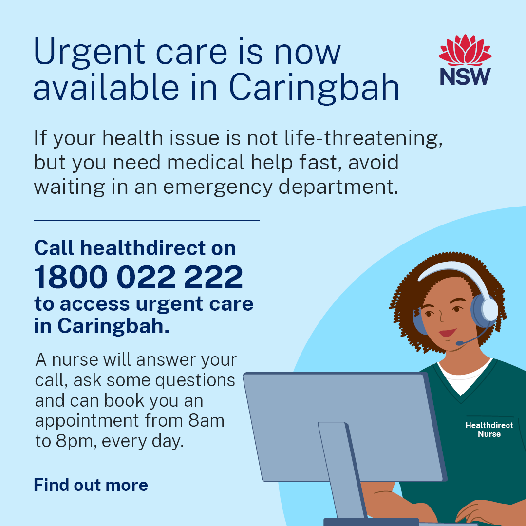 Free Urgent Care is now available in Caringbah
