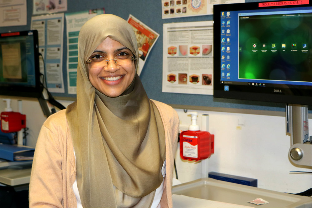 Female doctor in clinical setting