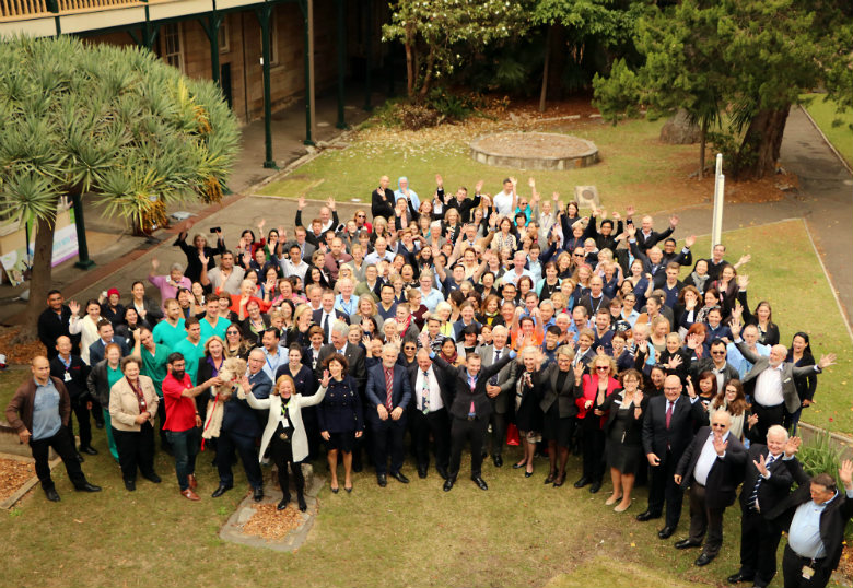 large group of people in outdoor setting