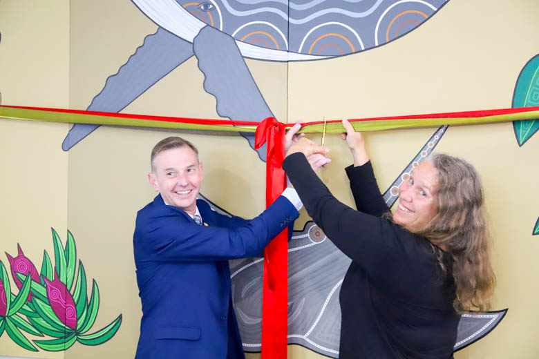 Bruce Notley-Smith (Member for Coogee) & Natalie Bateman (artist) ribbon cutting