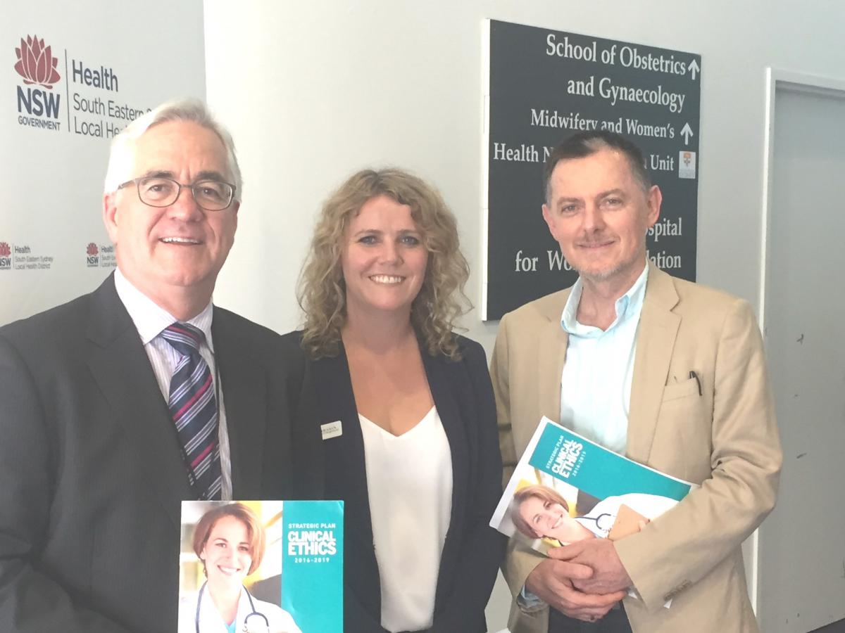 Photo of Dr Greg Stewart, Dr Linda Sheahan and Prof Ian Kerridge