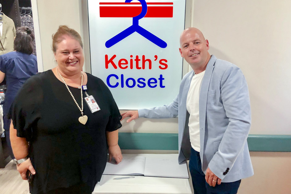 Kim Olesen and Keith Donnelly out the front of Keith’s Closet