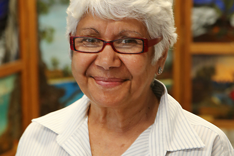 Smiling lady with glasses