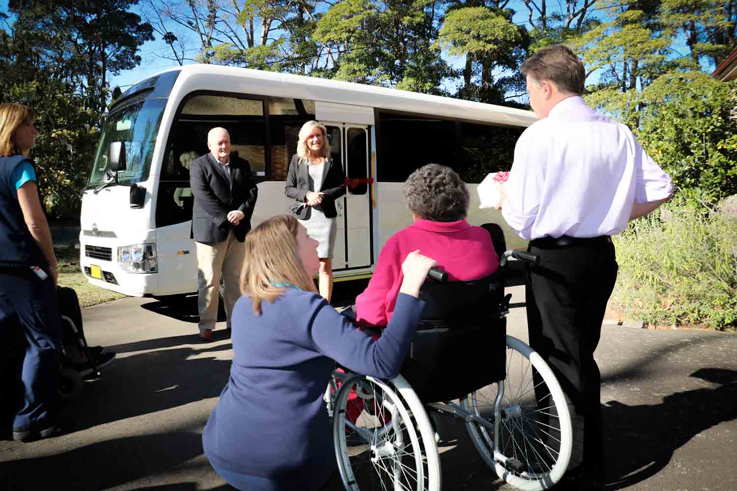 Valerie Jovanovic speaks with grateful Garrawarra residents