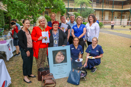 POWH staff with bags to be donated to women in need