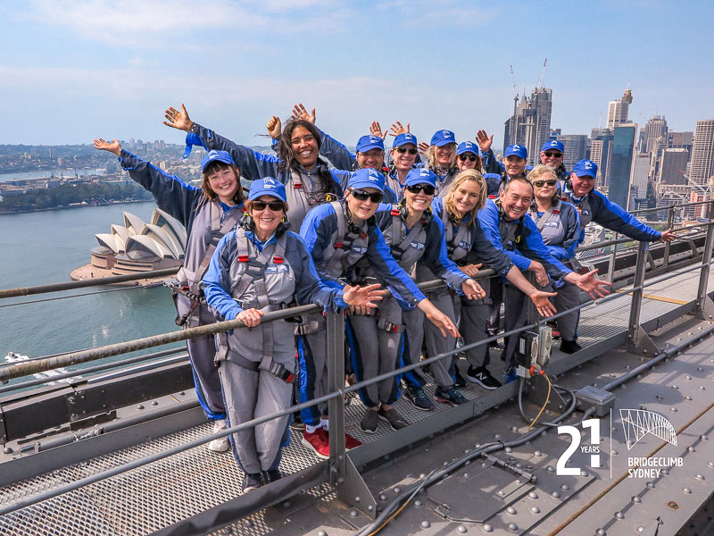 Climbers on top of Sydney Harbour Bridge