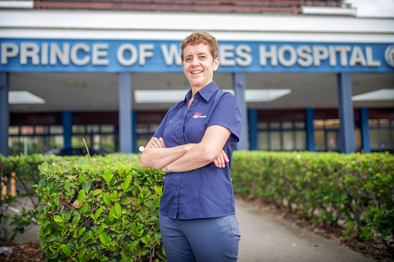 Liz Ryan outside Prince of Wales Hospital 