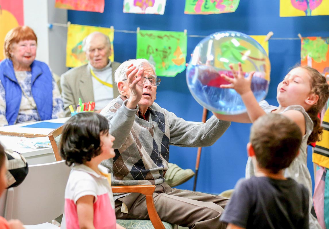 Play time during an episode of Old People’s Home for 4 Year Olds