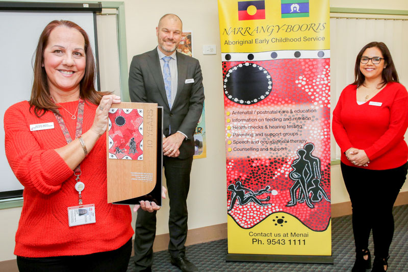 Aboriginal health workers Wendy Bunn and Melissa Cawley with SESLHD's Chief Executive Tobi Wilson.