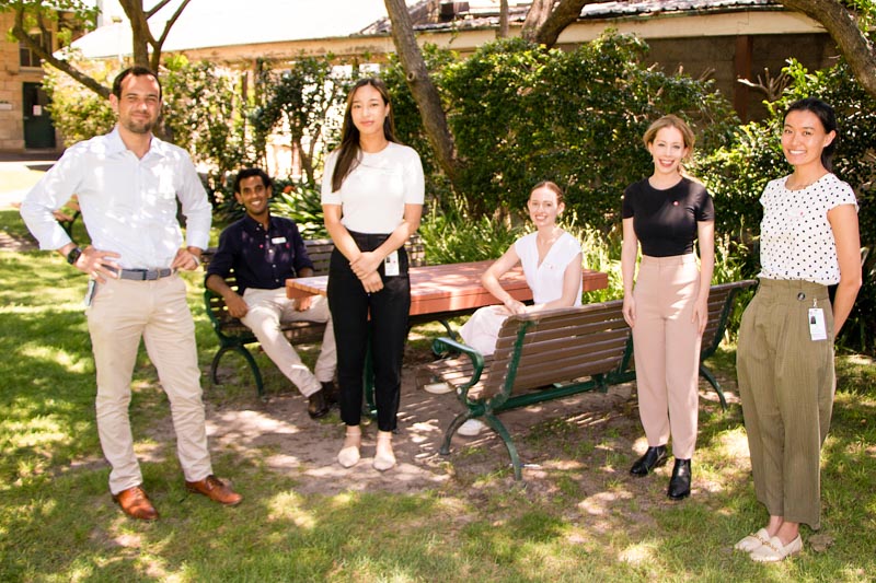 Prince of Wales Hospital interns standing outside 