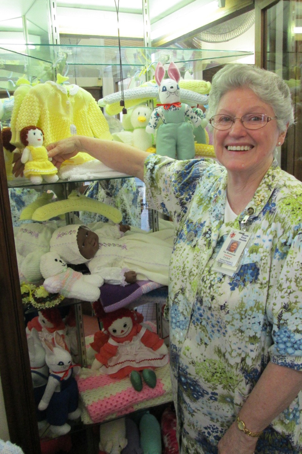 A volunteer - Fay Skuthorpe - in the Little Shop