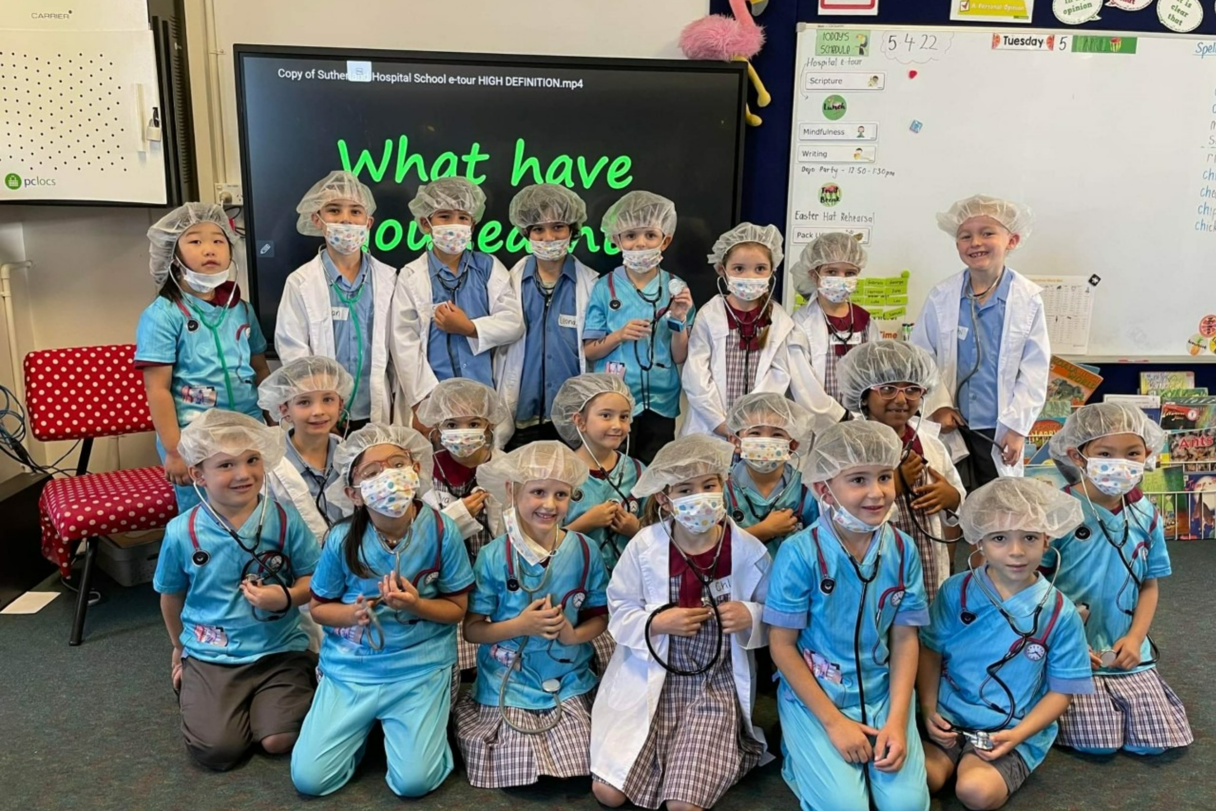 A group of students from Sans Souci Public School dressed as doctors and nurses