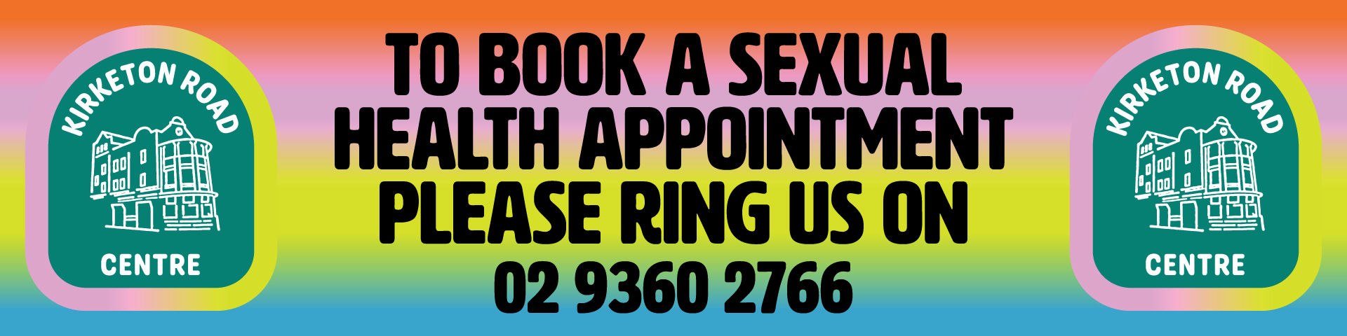 KRC LOGO + To book a sexual health appointment please ring us on 02 9360 2766