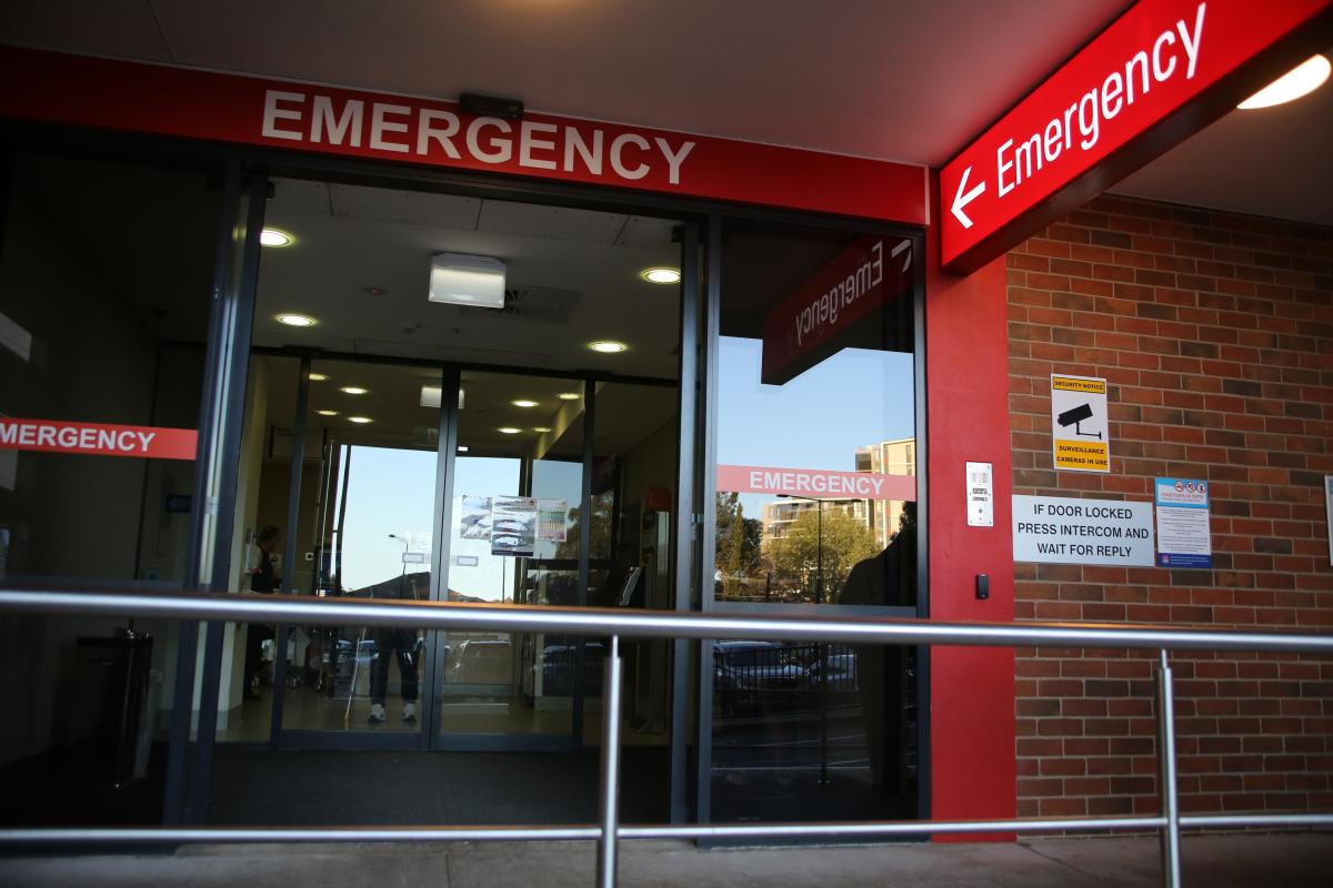 External view of hospital emergency department entrance