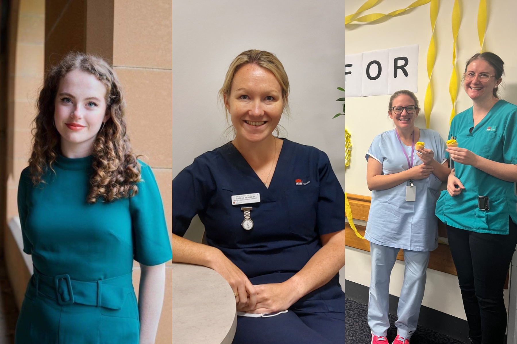 Pictured left to right: Josephine McLeod, Eimear McHugh and Royal Hospital for Women staff