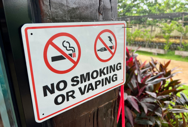 No smoking or vaping