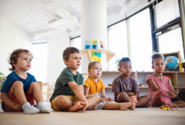 Five young children attending early childhood education centre