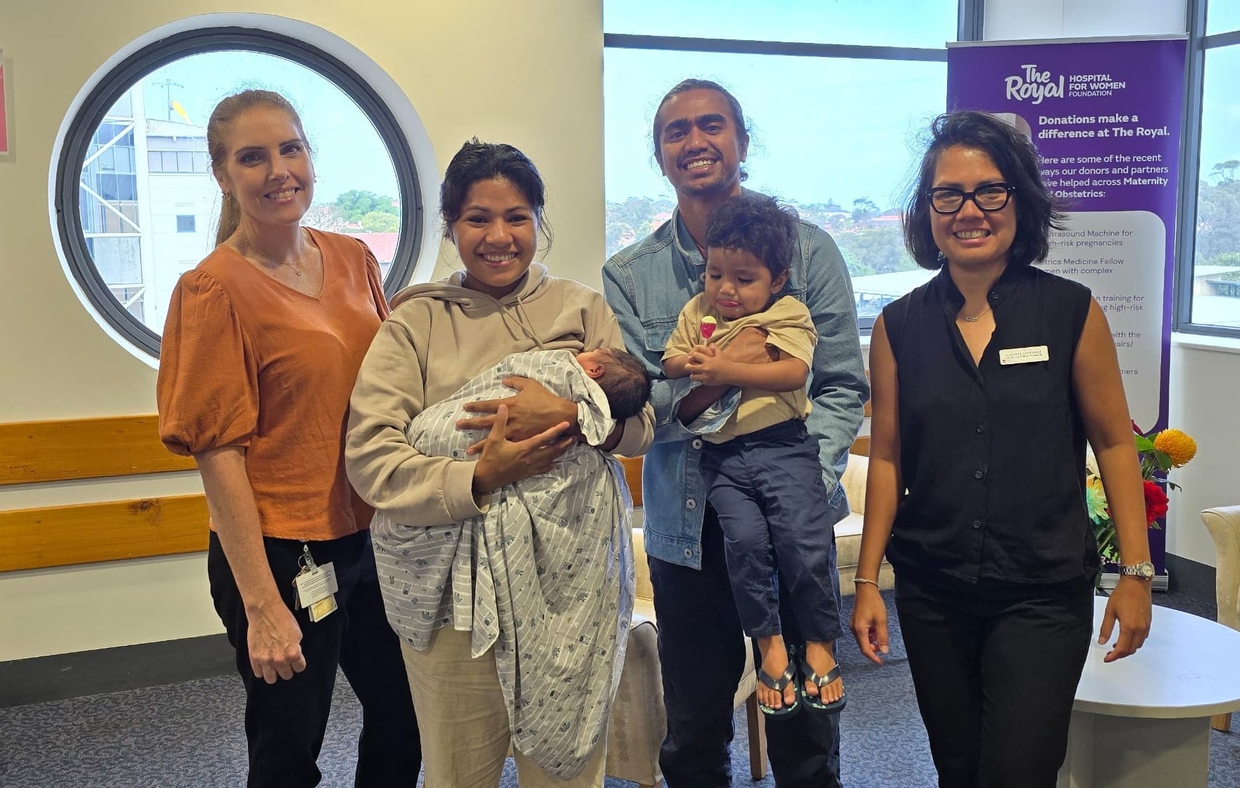 Martins Guterres family at the Royal Hospital for Women