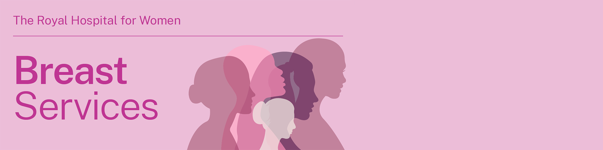 Royal Hospital for Women Breast Services logo with pink background and title reading 'Breast Services' in pink next to women figures