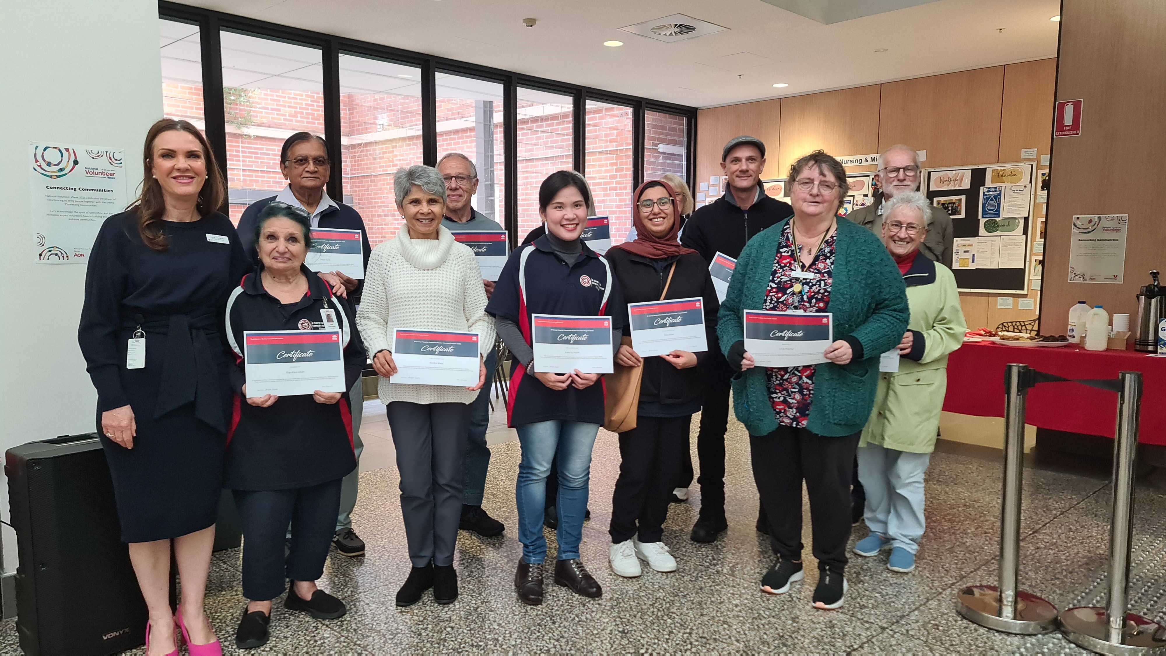 GM with volunteers at St George Hospital