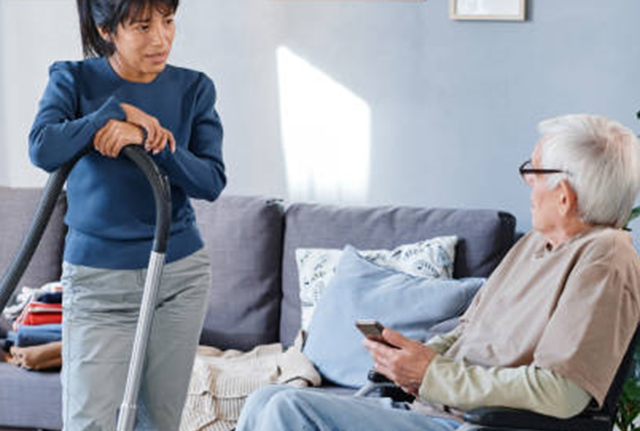 Patient at Home with the health worker