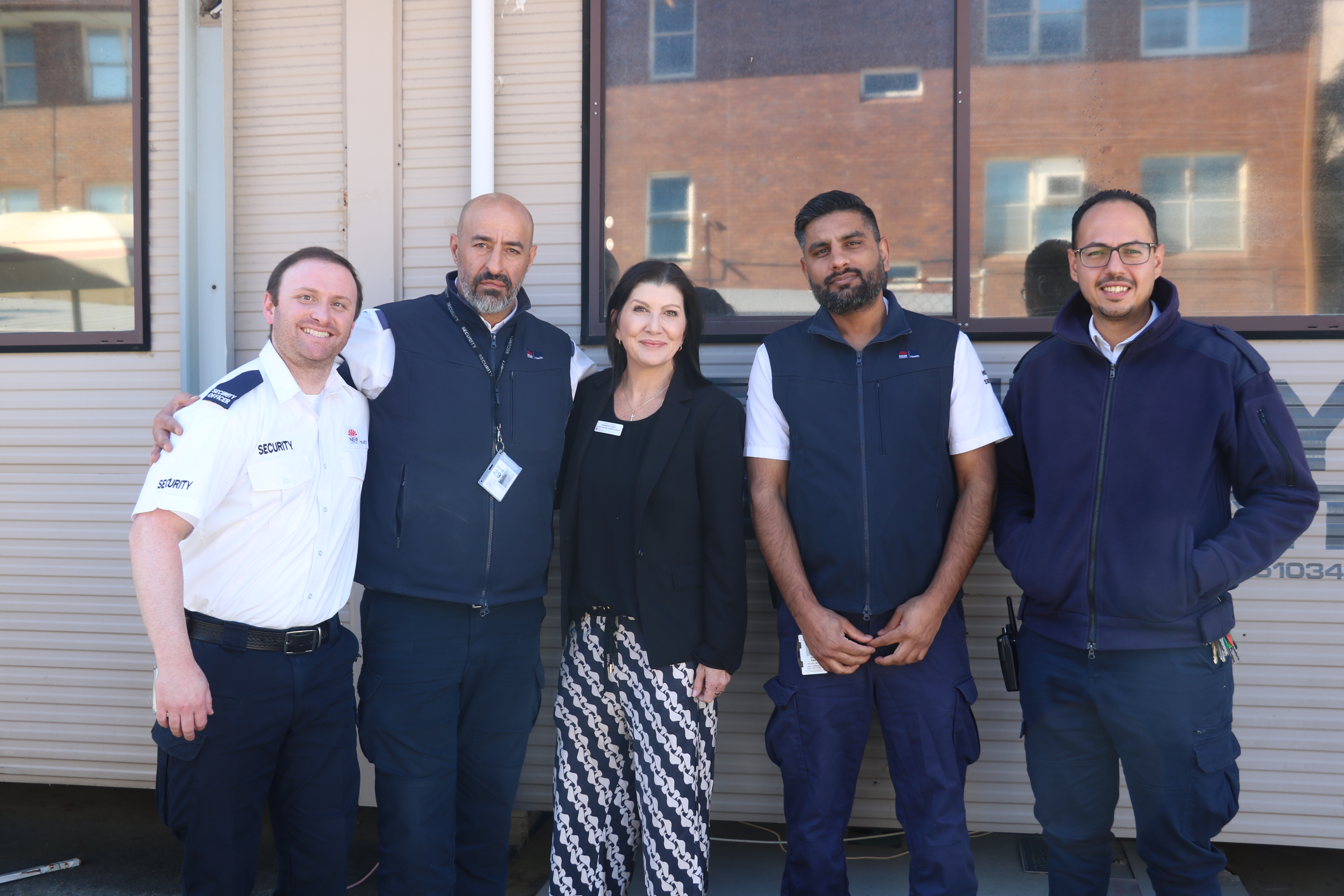 Sharon Carey with St George Hospital security staff
