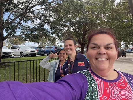 Three women out walking, taking a selfie
