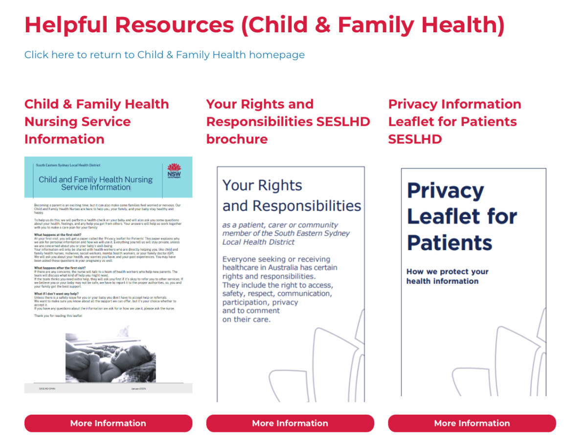 Helpful Resources (Child & Family Health)