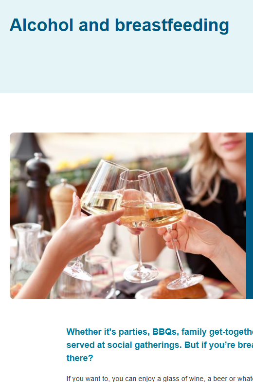 Alcohol and breastfeeding