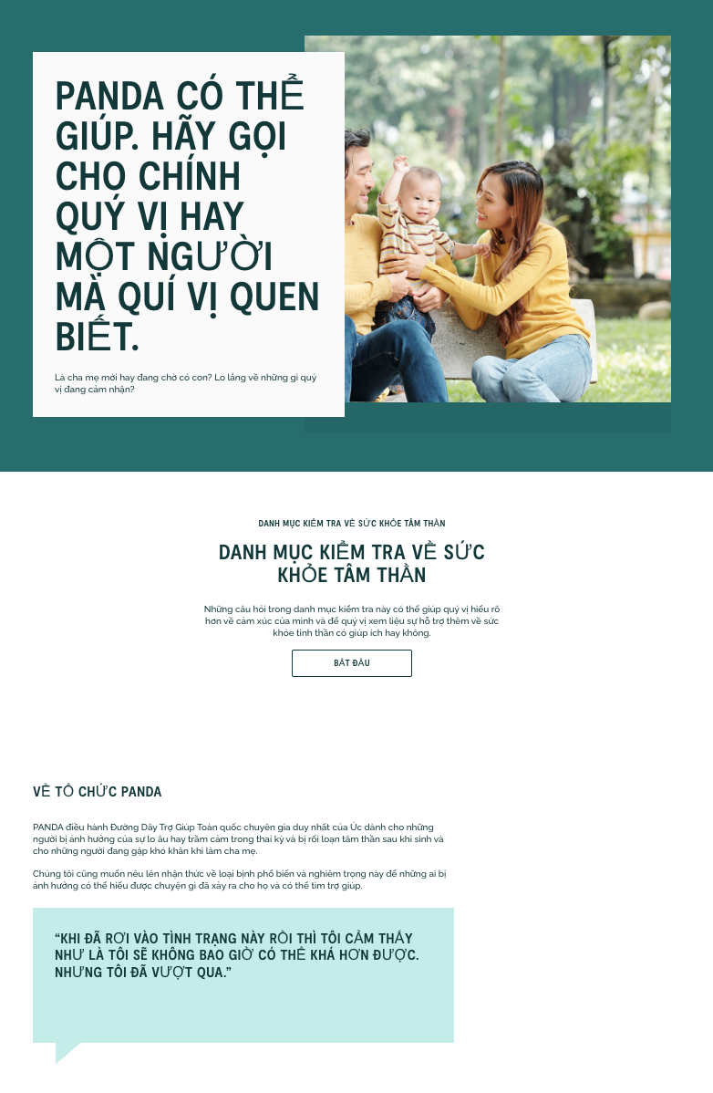 Mental health support PANDA (Vietnamese)