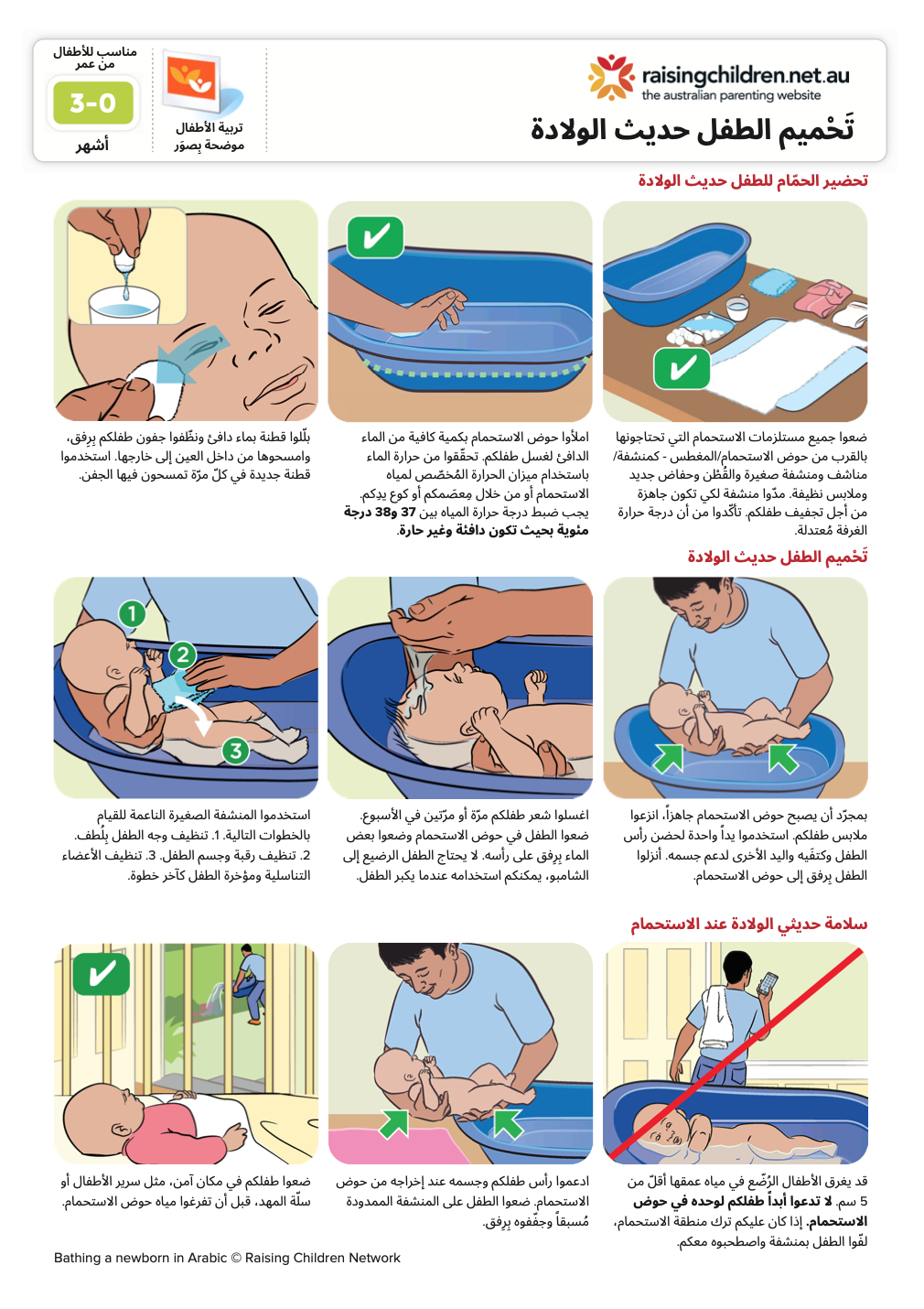 Bathing a baby (Arabic)
