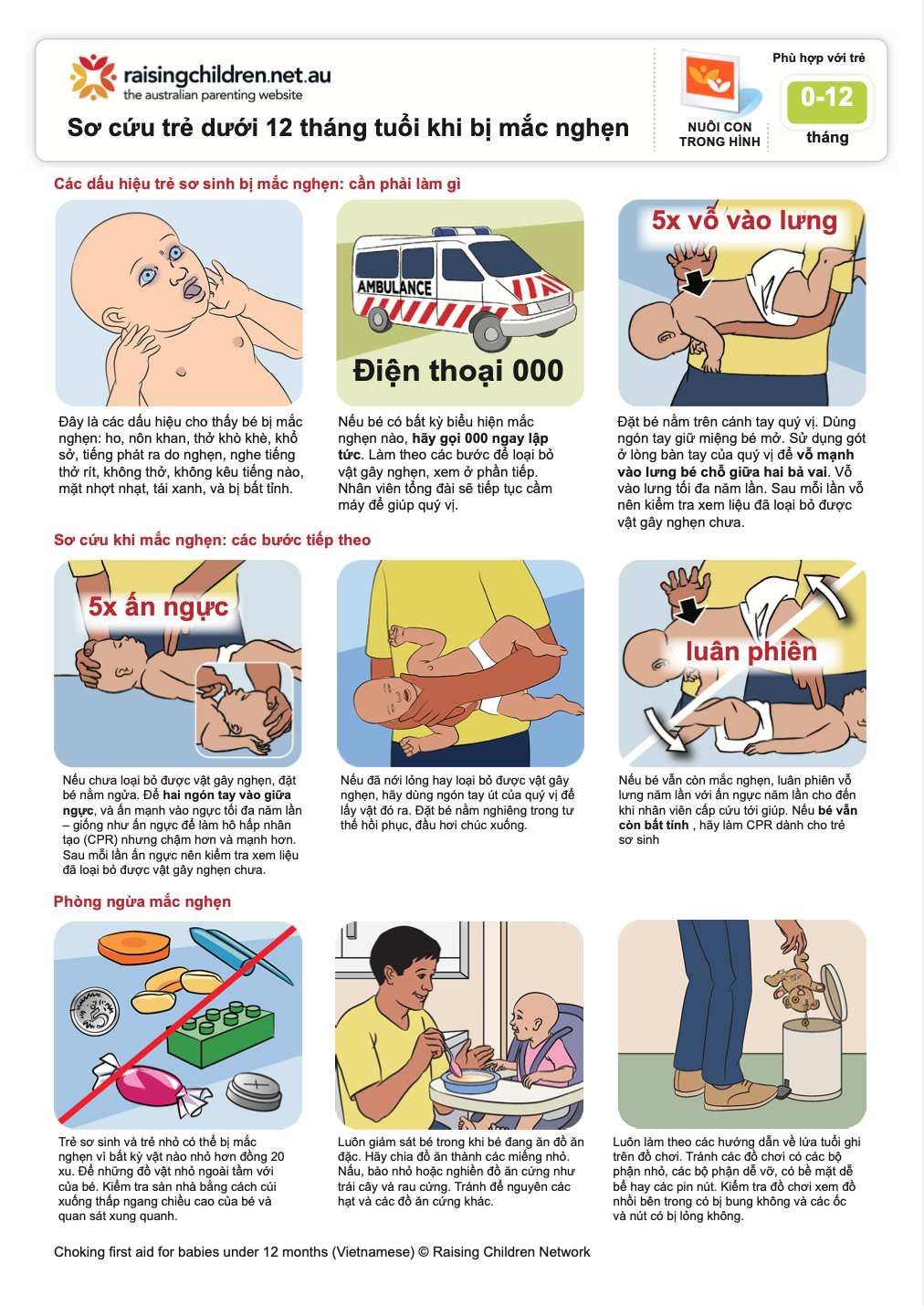 First aid babies under 12 months (Vietnamese)