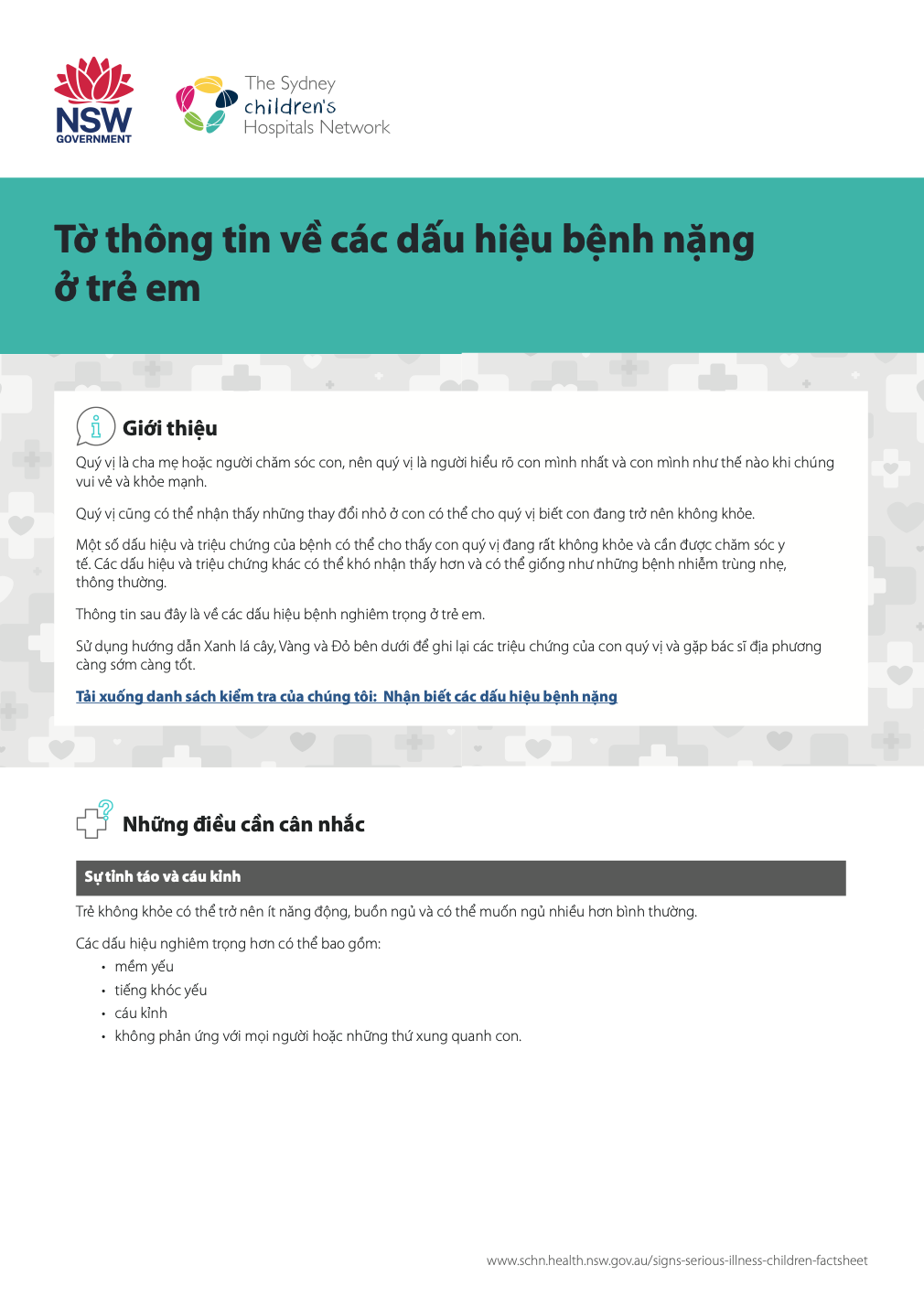 Signs of illness in children (Vietnamese)