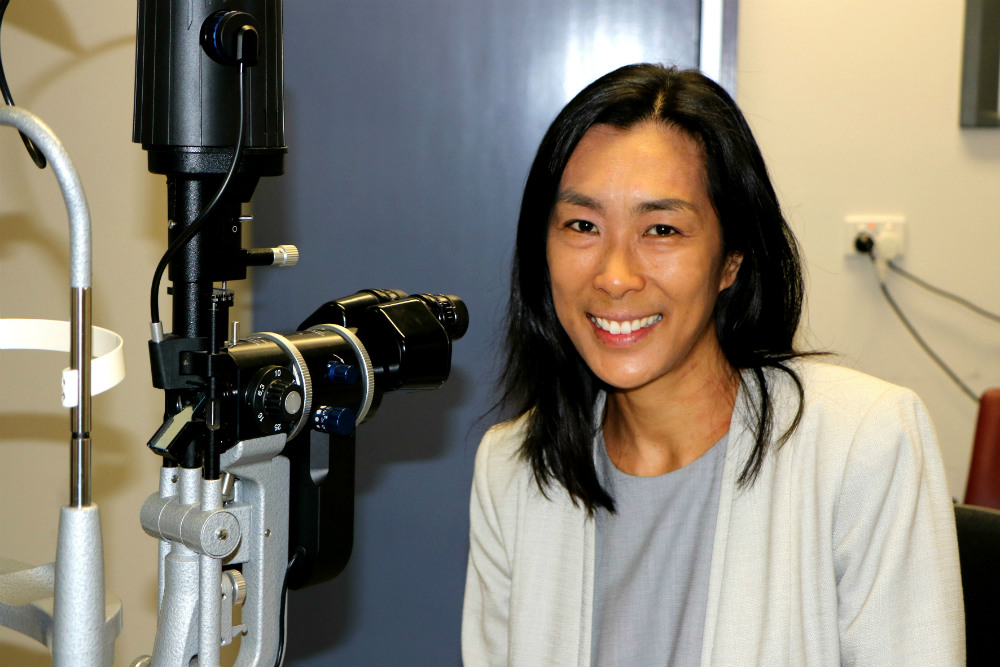 Leanne Cheung in eye clinic setting