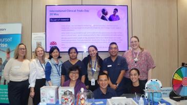 Clinical trials staff at event